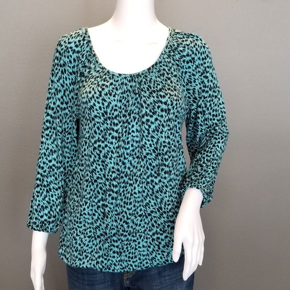 Michael Michael Kors Mini Leopard Peasant Top. - Picture 3 of 7